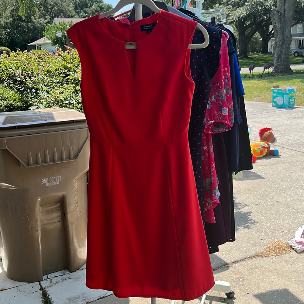 Tahari Dress with gold accent